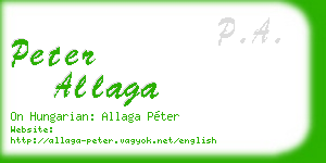 peter allaga business card