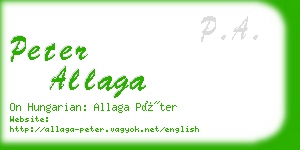 peter allaga business card